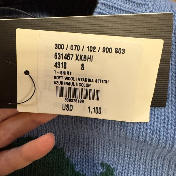 Authentic New With Tags Gucci Blue Sweater Beverly Hills Cherry Sweater - Picture 4 of 6